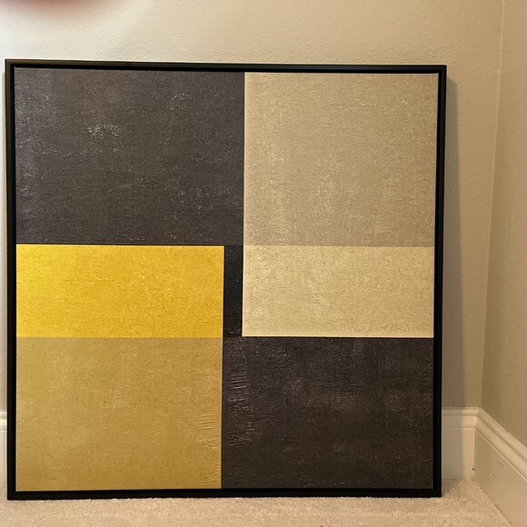 Crate & Barrel Geometric Giclee Print on Canvas Set - Picture 2 of 10